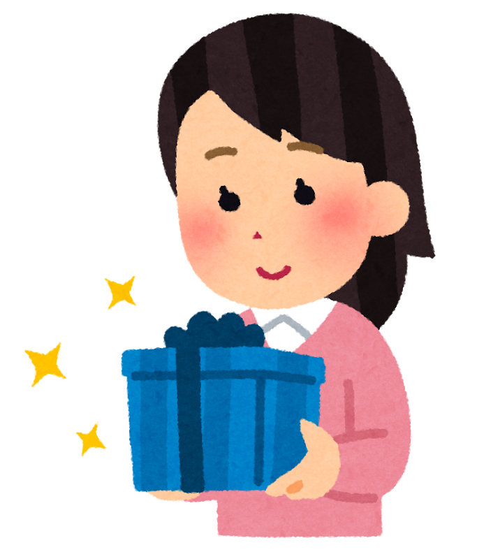プレゼントを渡す女性のイメージイラスト