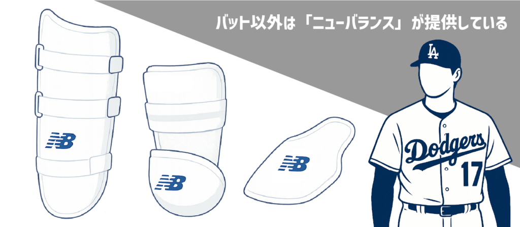 バット以外はニューバランスが提供