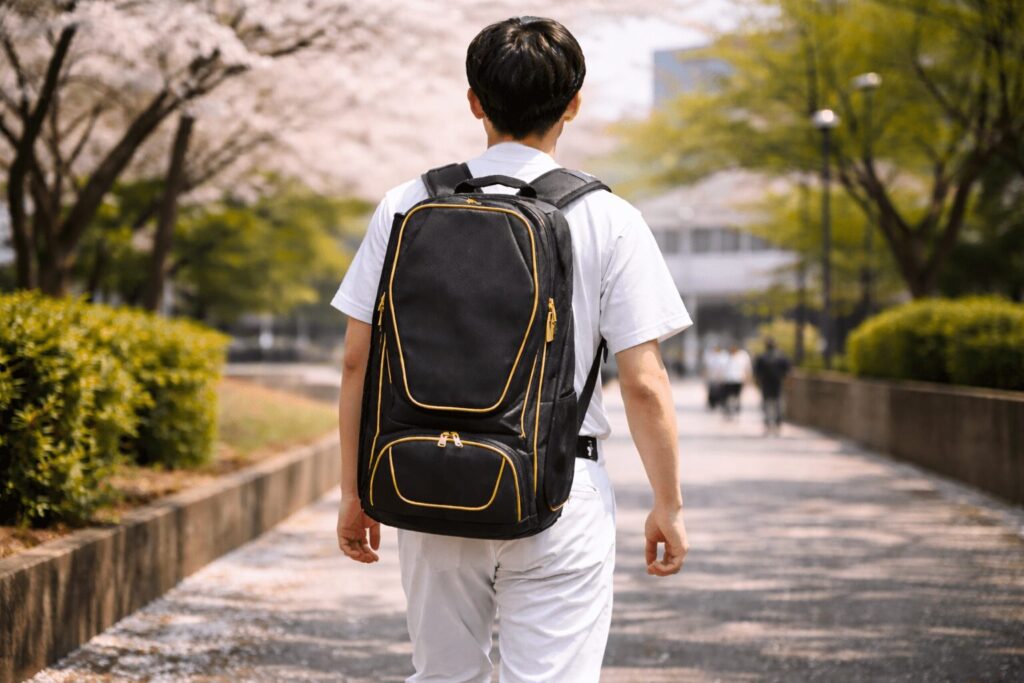 練習に向かう男子高校生